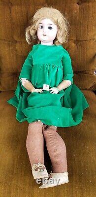 1911 Antique German Karl Hartmann Bisque Head Doll Jointed Body 25 Socks Shoes