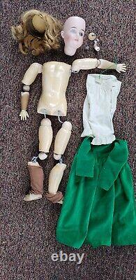 1911 Antique German Karl Hartmann Bisque Head Doll Jointed Body 25 Socks Shoes