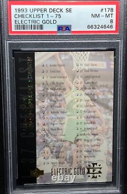 1993-94 Upper Deck Special Edition Checklist 1-75 PSA 8 Electric Gold #178