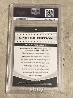 (1) 2017 Leaf Special Release Patrick Mahomes 11 Limited Edition RC #13 PSA 10