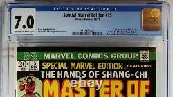 1st SHANG-CHI? CGC 7.0 SPECIAL MARVEL EDITION #15 MASTER OF KUNG FU 1973