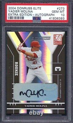 2004 Elite Extra Edition 273 Yadier Molina AUTO RC /1000 Graded PSA 10 LOW POP