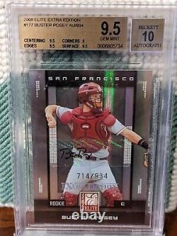 2008 Elite Extra Edition RC AUTO Buster Posey #'d 714/934 BGS 9.5/10