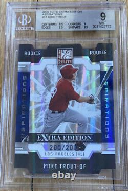 + 2009 Elite Extra Edition Mike Trout Aspirations 200/200 #57 BGS 9 MINT