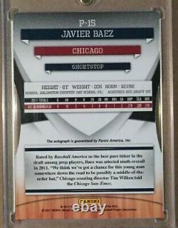 2011 Donruss Elite Extra Edition Javier Baez Prospects Auto RC Jersey # 3/5