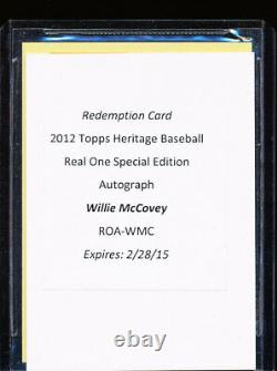 2012 Topps Heritage Willie Mccovey Real One Special Edition Red Ink Auto 8/63