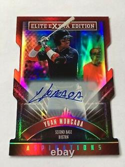 2015 Elite Extra Edition Yoan Moncada Aspirations Die Cut Auto /100 RC