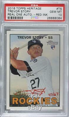 2016 Heritage High Number Special Edition Red Ink /67 Trevor Story Rookie Auto