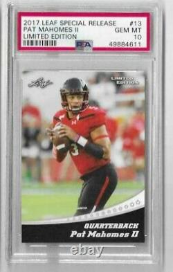 2017 Leaf Limited Edition Patrick Mahomes Special Release Rookie Psa 10 Gem Mint