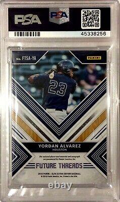 2018 Panini Elite Xtra Ed /49 SP YORDAN ALVAREZ 3-Color Patch Auto Red PSA 10