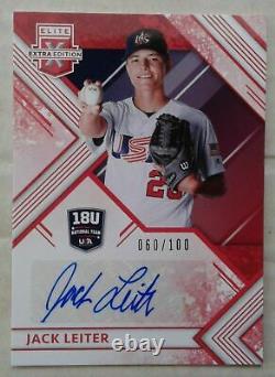 2018 Panini USA Baseball Elite Extra Edition Jack Leiter RC Auto Rookie #/100