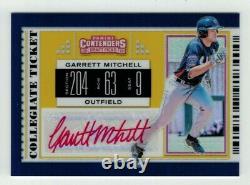 2019 Panini Elite Extra Edition GARRETT MITCHELL AUTO /10 GOLD Collegiate Ticket