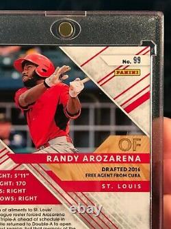 2019 Panini Elite Extra Edition RANDY AROZARENA AUTO ASPERATIONS RC #99 SP #/100