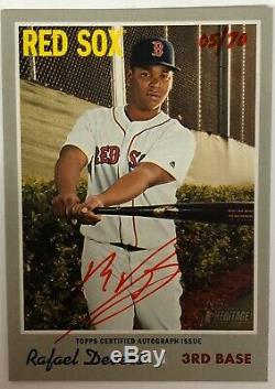 2019 Topps Heritage High Number Rafael Devers Special Edition Red Ink Auto 05/70