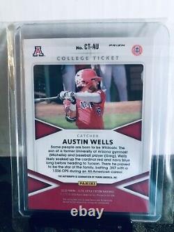 2020 Elite Extra Edition GOLD College Ticket Austin Wells Autograph #/10 Yankees