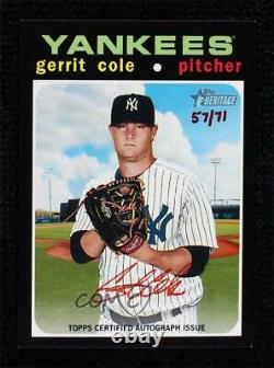 2020 Heritage High Number Real One Special Edition Red Ink /71 Gerrit Cole Auto