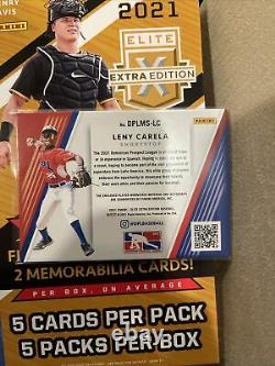 2021 Elite Extra Edition 6/10 Gold Boarder Auto/Jersey Leny Carela #DPLMS-LC