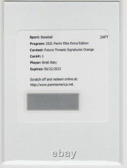 2021 Elite Extra Edition BRETT BATY Future Threads Signature orange auto #/49