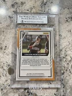 2021 Elite Extra Edition Blue Colson Montgomery Signed Beckett Encapsulated /249