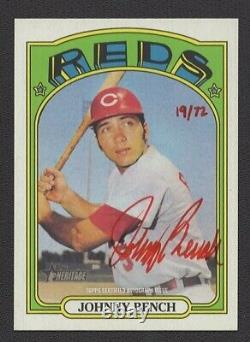 2021 Topps Heritage Johnny Bench Real One Special Edition Red Ink Auto 19/72