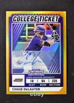 2022 Elite Extra Edition College Tickets Optic Gold #9 Chase DeLauter 4/10