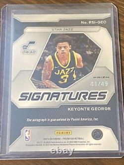 2023-24 Panini Prizm Keyonte George AUTO #41/49 Blue Prizm Rookie RC Jazz