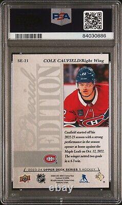 2023-24 Upper Deck Special Edition #SE-21 Signed Cole Caufield Card PSA 9/10