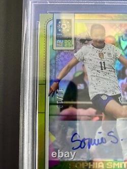 2023 Donruss FIFA Womens World Cup Sophia Smith Auto Gold 10/10 PSA 10 Pop 1 USA