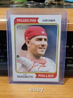 2023 Topps Herritage J. T. REALMUTO Red Ink Special Edition Real One Auto 28/74