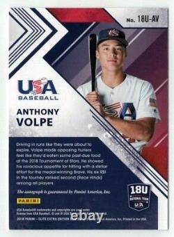 ANTHONY VOLPE 2018 Elite Extra USA 18U National Team Signatures AUTOGRAPH /99