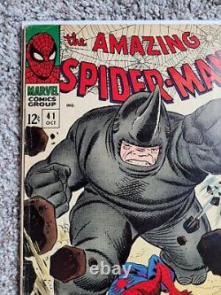 Amazing Spider-Man #41 FINE 4.5 5.0 1st App of Rhino Marvel Comic 1966 CGC IT