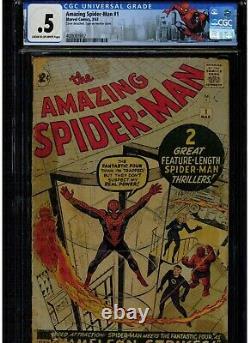 Amazing Spider-man #1 Cgc. 5 1963 Original Series Complete Special Label Ctow Pg