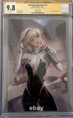 Amazing Spider-man #32 Signed By Leirix LI Virgin Variant Nycc Cgc 9.8
