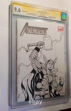 Avengers #1 CGC 9.6 Variant Signature Marvel Comic SS Original Sketch Cover 1/1