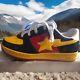 Bape Sta Mens 7/a Bathing Ape/ Fs-001 Low Dark Blue/yellowith Red Patent Leather