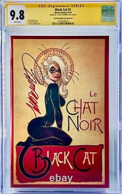 Black Cat #1 JSC Scott Campbell Variant LE CHAT NOIR Graded CGC 9.8 SS Signed