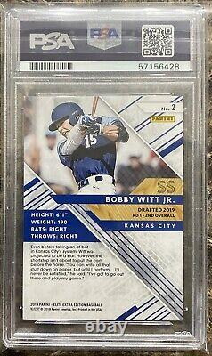 Bobby Witt Jr. 2019 Elite Extra Edition Rc #2 813/999 Royals Panini Pop 6 Psa 10