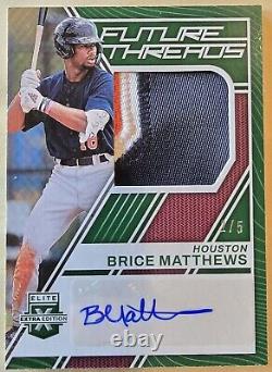 Brice Matthews 2023 Elite Extra Edition Future Threads Auto 2 /5 Houston Astros