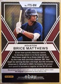 Brice Matthews 2023 Elite Extra Edition Future Threads Auto 2 /5 Houston Astros