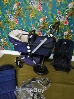 Bugaboo Cameleon3 Classic Navy Pushchair Pram (Special Edition) with footmuff