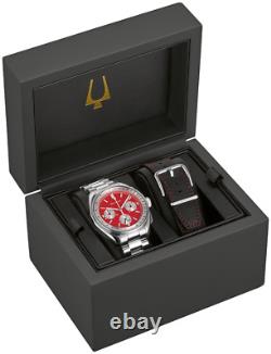 Bulova Lunar Pilot Special Edition Blood Moon Chronograph Watch Set 96K115 NWT