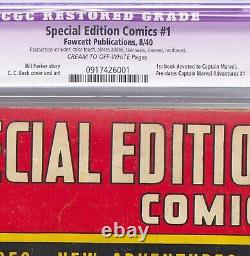 Captain Marvel Special Edition Comics #1 1940, CGC 5.5 R, 1st Capt Marvel Comic