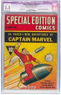 Captain Marvel Special Edition Comics #1 1940, CGC 5.5 R, 1st Capt Marvel Comic
