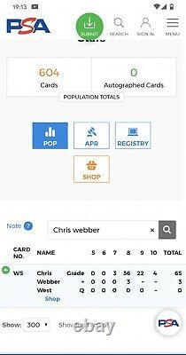 Chris Webber Rookie 1993-94 UD SE Die-Cut All Stars West #W5 PSA 10 POP 4 RARE