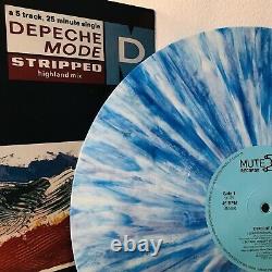Depeche Mode Stripped 12 Blue & White Marble Splatter Vinyl 1986 Germany VG Con