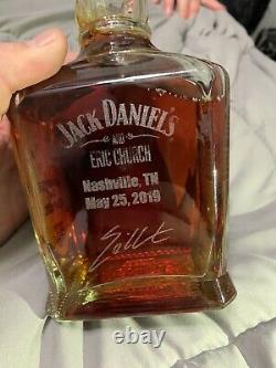 Eric Church Jack Daniels Single Barrel Etched 2019 Special Edition Empty Bottle