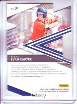 Evan Carter 2020 Elite Extra Edition Gold Die Cut RC Auto # 03/24 RANGERS