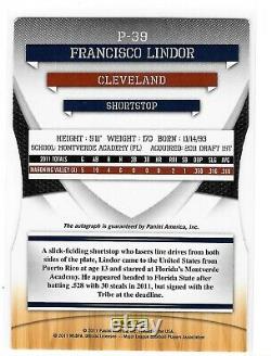 Francisco Lindor 2011 Donruss Elite Extra Edition Aspirations AUTO /100 Mets