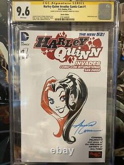 HARLEY QUINN INVADES COMIC-CON SKETCH COVER Sketch By Amanda Conner CGC 9.6