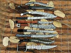 HUNTEX Limited Special Edition Custom Handmade Lot of 10 Damascus Short Swords